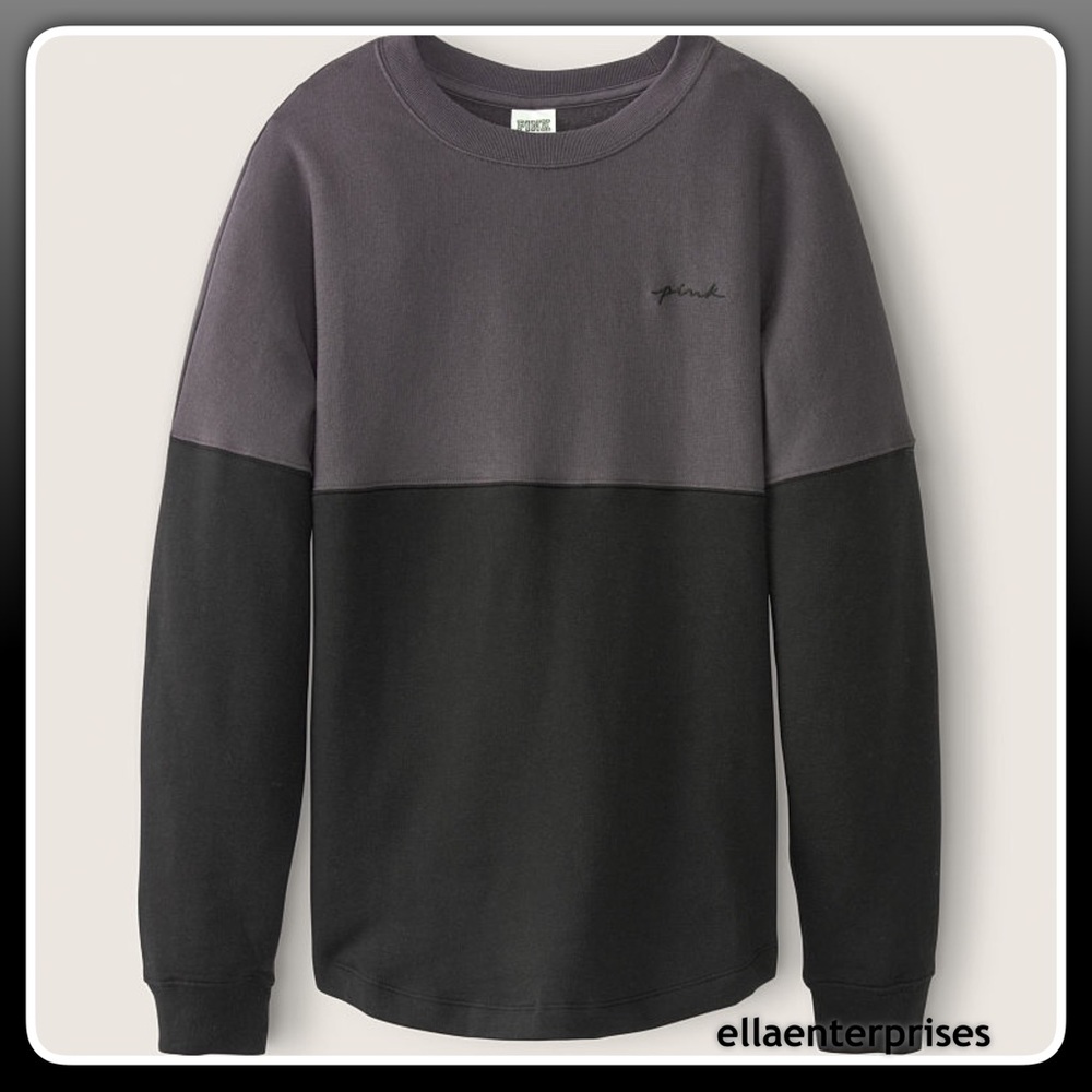VS Pink Gray Black Colorblock Varsity Crew Tunic - Picture 2 of 4